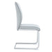 Luxury Simple Arch Chair - Set of 8 Light Gray PU Material High Resilience Dining Chair with Arched Metal Silver Leg.Packed In Two Boxes. - DTYStore