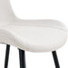 White artificial leather backrest cushion dining chair, black metal legs, curved widened cushion design for more comfort, suitable for restaurants, kitchens, bedrooms, offices.(4 chairs) 0502 - DTYStore