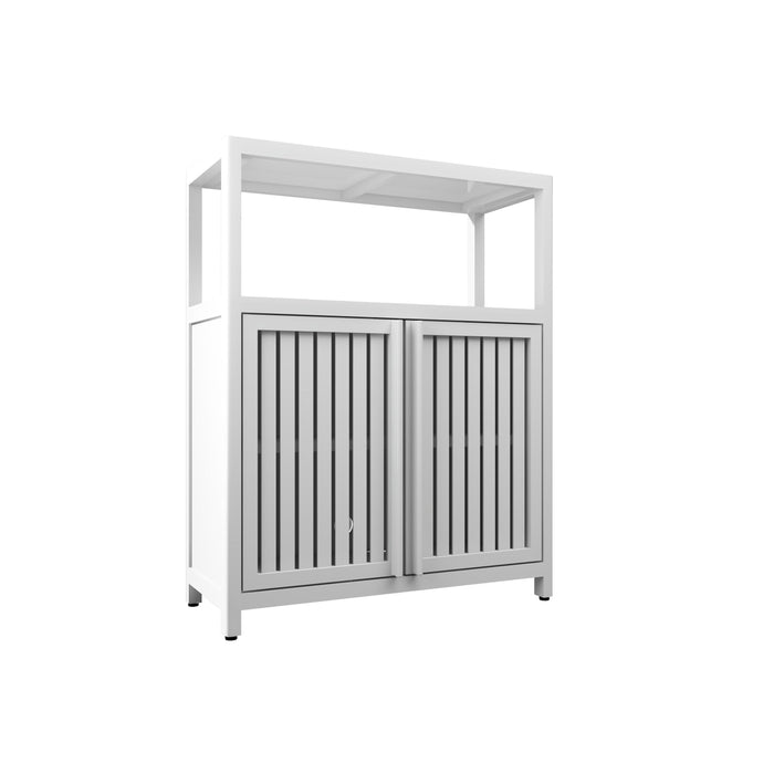 Natural Bamboo Large Capacity Storage Cabinet with Shelves for Bathroom and Living Room