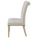 Beige and Pine Upholstered Parsons Dining Chair (Set of 2) - DTYStore