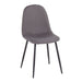 Pebble Contemporary Chair in Black Steel and Charcoal Fabric by LumiSource - Set of 2 - DTYStore