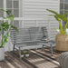 Outsunny 48.5' Garden Bench, Outdoor Patio Bench, Lightweight Aluminum Park Bench with Slatted Seat for Lawn, Park, Deck, Gray - DTYStore
