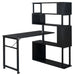 Home Office Computer Desk L-Shaped Corner Table, Rotating Computer Table with 5-Tier Bookshelf, Four Installation Methods, Lockable Casters (Black) - DTYStore