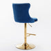 Furniture,Golden Swivel Velvet Barstools Adjusatble Seat Height from 25-33 Inch, Modern Upholstered Bar Stools with Backs Comfortable Tufted for Home Pub and Kitchen Island,Blue,Set of 2 - DTYStore