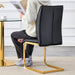 Luxury Simple Arch Chair - Set of 8 BLACK PU Material High Resilience Dining Chair with Arched Metal Gold Leg.Packed In Two Boxes. - DTYStore