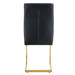 Luxury Simple Arch Chair - Set of 2 BLACK PU Material High Resilience Dining Chair with Arched Metal Gold Leg. - DTYStore