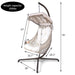 Swing Egg Chair with Stand Indoor Outdoor, Wicker Rattan Frame 350lbs Capacity Hammock Chair for Patio Bedroom with Sunshade Cloth, Courtyard, Cushion And Pillow - DTYStore
