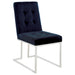 Blue and Chrome Tufted Back Dining Chair (Set of 2) - DTYStore