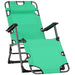Tanning Chair, 2-in-1 Beach Lounge Chair & Camping Chair w/ Pillow & Pocket, Adjustable Chaise for Sunbathing Outside, Patio, Poolside, Green - DTYStore
