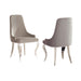 Set of 2 Velvet Upholstered Side Chairs, Grey and Chrome - DTYStore