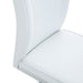 Luxury Simple Arch Chair - Set of 4 White PU Material High Resilience Dining Chair with Arched Metal Silver Leg. - DTYStore