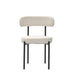 White Boucle Dining Chairs Set of 2,Mid-Century Modern Curved Backrest Chair,Round Upholstered Kitchen Chairs - DTYStore