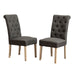 Habit Solid Wood Tufted Parsons Dining Chair, Set of 2, Charcoal - DTYStore
