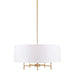 5-Light White Drum Shade Chandelier Default -DTYStore