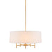 5-Light White Drum Shade Chandelier Default -DTYStore