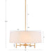 5-Light White Drum Shade Chandelier Default -DTYStore