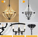 5-Light White Wood Chandeliers Default -DTYStore