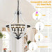 5-Light White Wood Chandeliers Default -DTYStore