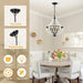 5-Light White Wood Chandeliers Default -DTYStore