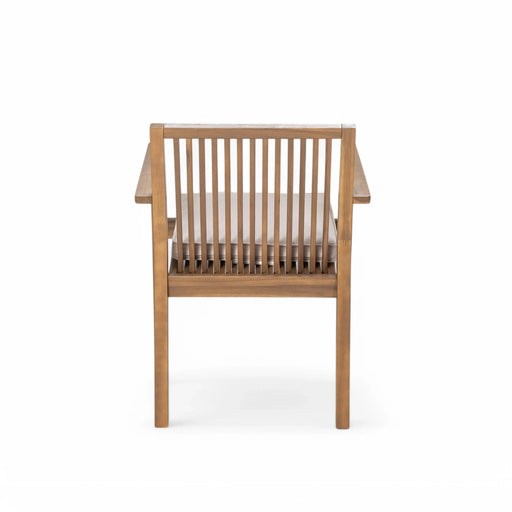 5-Piece Acacia Wood Outdoor Dining Set - 70.75' Table & 4 Chairs with Removable Cushions for Patio Garden Default -DTYStore