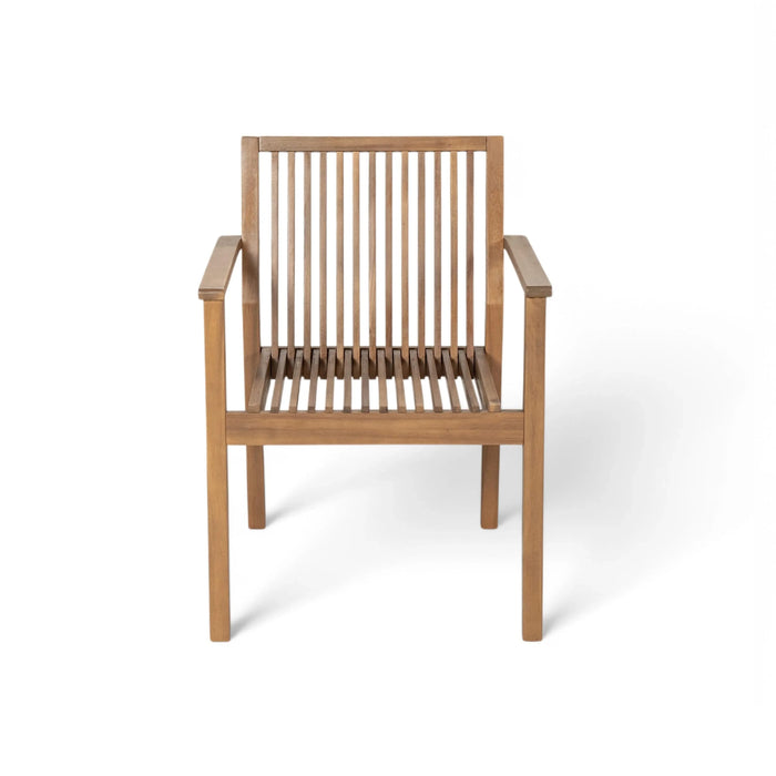 5-Piece Acacia Wood Outdoor Dining Set - 70.75' Table & 4 Chairs with Removable Cushions for Patio Garden Default -DTYStore