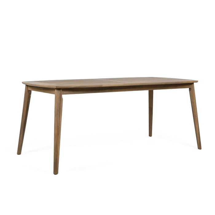 5-Piece Acacia Wood Outdoor Dining Set - 70.75' Table & 4 Chairs with Removable Cushions for Patio Garden Default -DTYStore