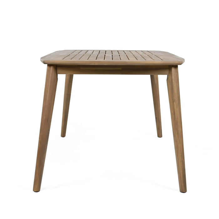 5-Piece Acacia Wood Outdoor Dining Set - 70.75' Table & 4 Chairs with Removable Cushions for Patio Garden Default -DTYStore