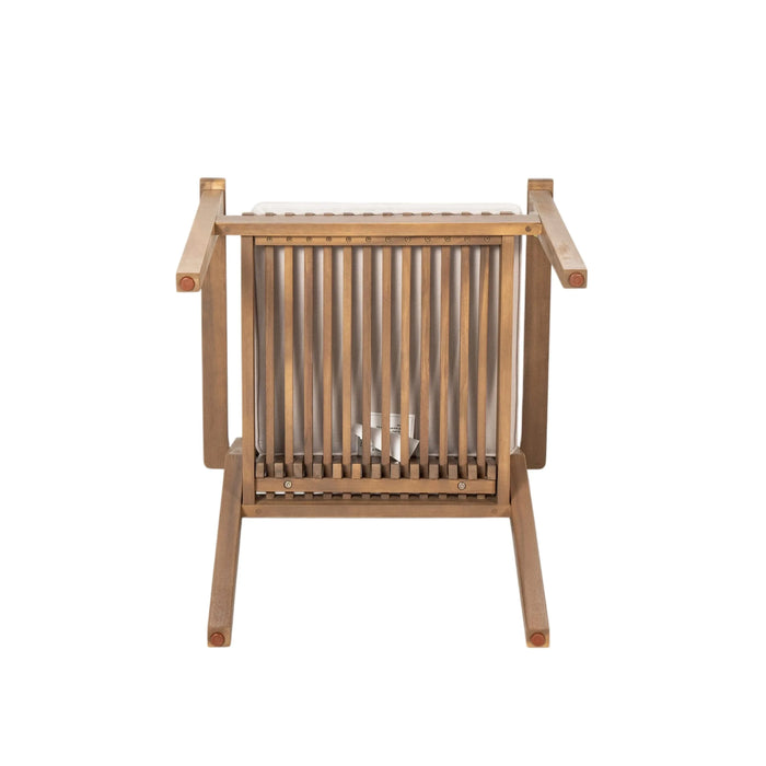 5-Piece Acacia Wood Outdoor Dining Set - 70.75' Table & 4 Chairs with Removable Cushions for Patio Garden Default -DTYStore