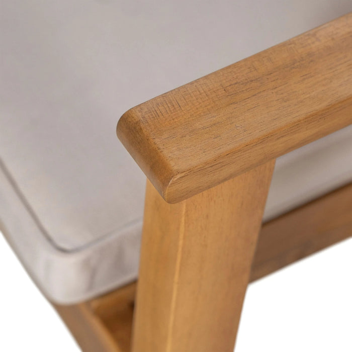 5-Piece Acacia Wood Outdoor Dining Set, Patio Table & Chairs with Removable Cushions, Slatted Tabletop for Garden Backyard Default -DTYStore