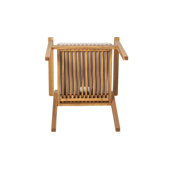 5-Piece Acacia Wood Outdoor Dining Set, Patio Table & Chairs with Removable Cushions, Slatted Tabletop for Garden Backyard Default -DTYStore