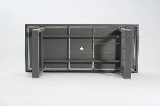 5-Piece All-Weather HDPE Outdoor Patio Dining Set '69' Rectangular Table with Umbrella Hole & 4 Chairs for Patio, Backyard, Garden, Poolside Gray Default -DTYStore