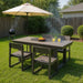 5-Piece All-Weather HDPE Outdoor Patio Dining Set '69' Rectangular Table with Umbrella Hole & 4 Chairs for Patio, Backyard, Garden, Poolside Gray Default -DTYStore