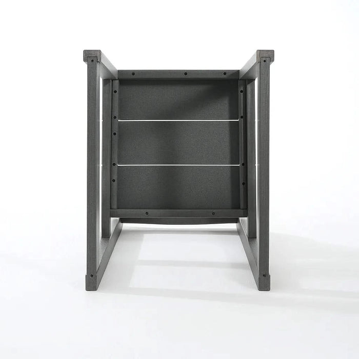 5-Piece All-Weather HDPE Outdoor Patio Dining Set '69' Rectangular Table with Umbrella Hole & 4 Chairs for Patio, Backyard, Garden, Poolside Gray Default -DTYStore