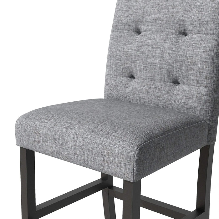 5-Piece Counter Height Dining Set Wood Square Dining Room Table and Chairs Stools w/Footrest & 4 Upholstered high-back Chairs,Black Default -DTYStore