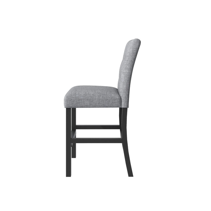 5-Piece Counter Height Dining Set Wood Square Dining Room Table and Chairs Stools w/Footrest & 4 Upholstered high-back Chairs,Black Default -DTYStore