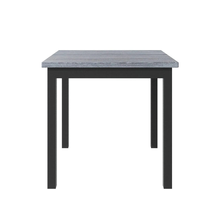 5-Piece Counter Height Dining Set Wood Square Dining Room Table and Chairs Stools w/Footrest & 4 Upholstered high-back Chairs,Black Default -DTYStore