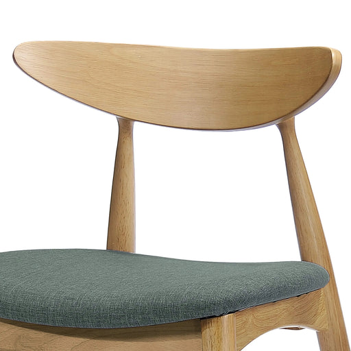 5-Piece Dining Set, 1 Table + 4 Chairs, Rubberwood Frame, Ergonomic Chairs & Faux Wood Table, Natural+Grey+White Oak Default -DTYStore