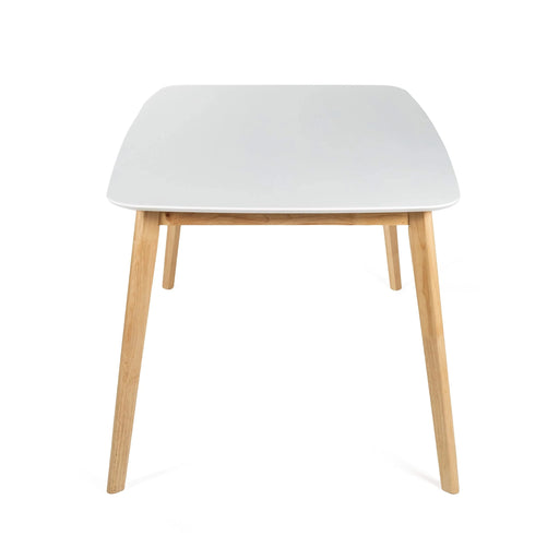 5-Piece Dining Set, 1 Table + 4 Chairs, Rubberwood Frame, Ergonomic Chairs & Faux Wood Table, Natural+Grey+White Oak Default -DTYStore