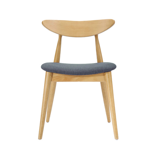 5-Piece Dining Set, 1 Table + 4 Chairs, Rubberwood Frame, Ergonomic Chairs & Faux Wood Table, Natural+Grey+White Oak Default -DTYStore