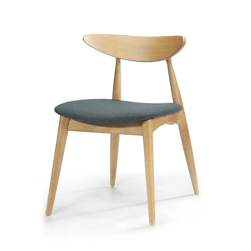 5-Piece Dining Set, 1 Table + 4 Chairs, Rubberwood Frame, Ergonomic Chairs & Faux Wood Table, Natural+Grey+White Oak Default -DTYStore