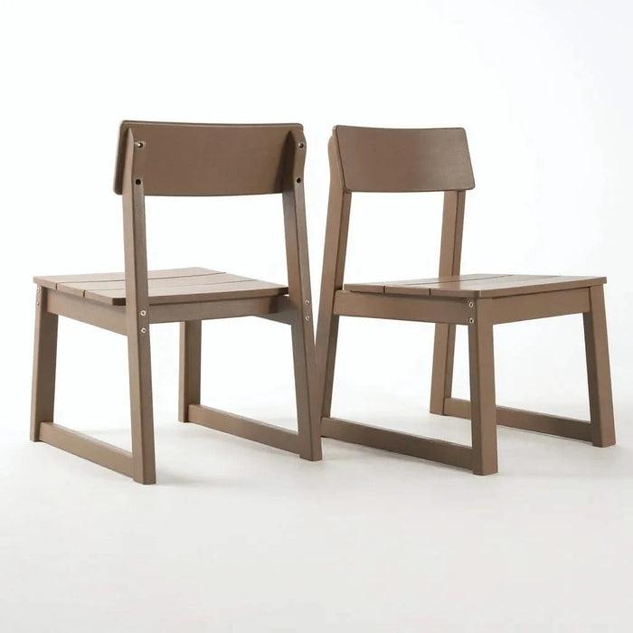 5-Piece HDPE Outdoor Dining Set for 4 – Weather-Resistant Patio Table and Chairs with Umbrella Hole, Antique Dark Oak Furniture for Backyard, Garden, Lawn, or Poolside Default -DTYStore