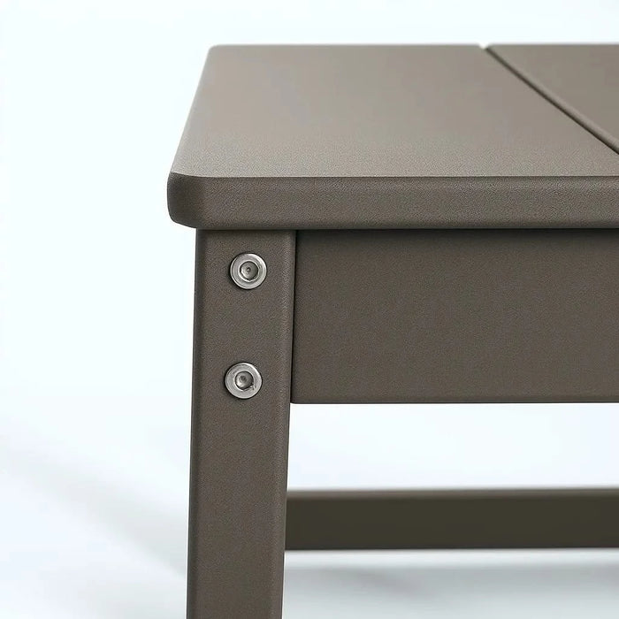 5-Piece HDPE Outdoor Dining Set for 4 – Weather-Resistant Patio Table and Chairs with Umbrella Hole, Antique Dark Oak Furniture for Backyard, Garden, Lawn, or Poolside Default -DTYStore