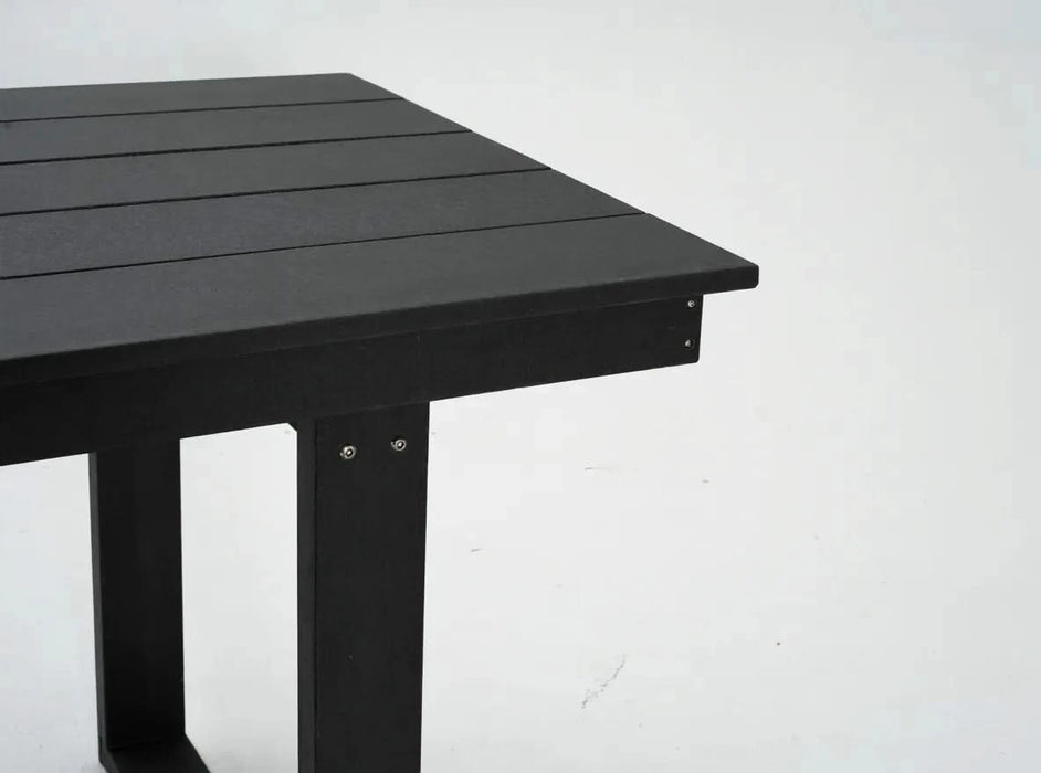 5-Piece HDPE Outdoor Dining Set for 4 – Weather-Resistant Patio Table and Chairs with Umbrella Hole, Black Furniture for Backyard, Garden, Lawn, or Poolside Default -DTYStore