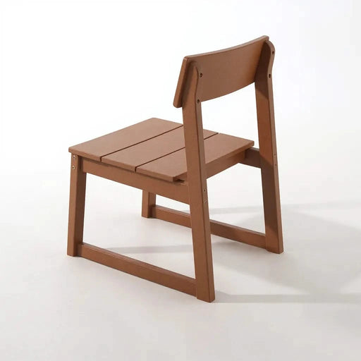 5-Piece HDPE Outdoor Dining Set for 4 – Weather-Resistant Patio Table and Chairs with Umbrella Hole, Brown Furniture for Backyard, Garden, Lawn, or Poolside Default -DTYStore