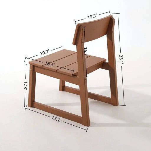 5-Piece HDPE Outdoor Dining Set for 4 – Weather-Resistant Patio Table and Chairs with Umbrella Hole, Brown Furniture for Backyard, Garden, Lawn, or Poolside Default -DTYStore