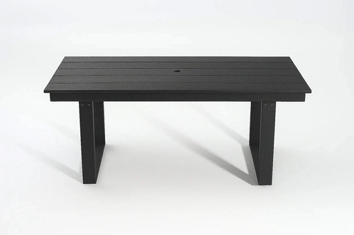 5-Piece HDPE Outdoor Dining Set for 4 – Weather-Resistant Patio Table with Umbrella Hole and 4 Armrest Chairs, Durable Garden Furniture for Backyard, Lawn, Deck, or Poolside (Black) Default -DTYStore