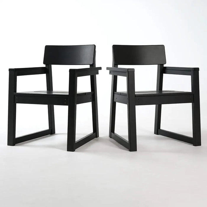 5-Piece HDPE Outdoor Dining Set for 4 – Weather-Resistant Patio Table with Umbrella Hole and 4 Armrest Chairs, Durable Garden Furniture for Backyard, Lawn, Deck, or Poolside (Black) Default -DTYStore