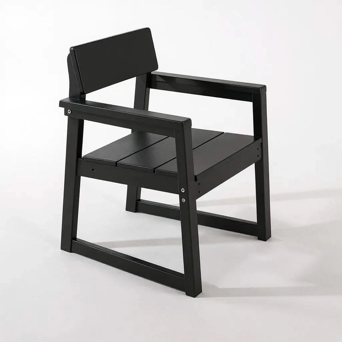 5-Piece HDPE Outdoor Dining Set for 4 – Weather-Resistant Patio Table with Umbrella Hole and 4 Armrest Chairs, Durable Garden Furniture for Backyard, Lawn, Deck, or Poolside (Black) Default -DTYStore