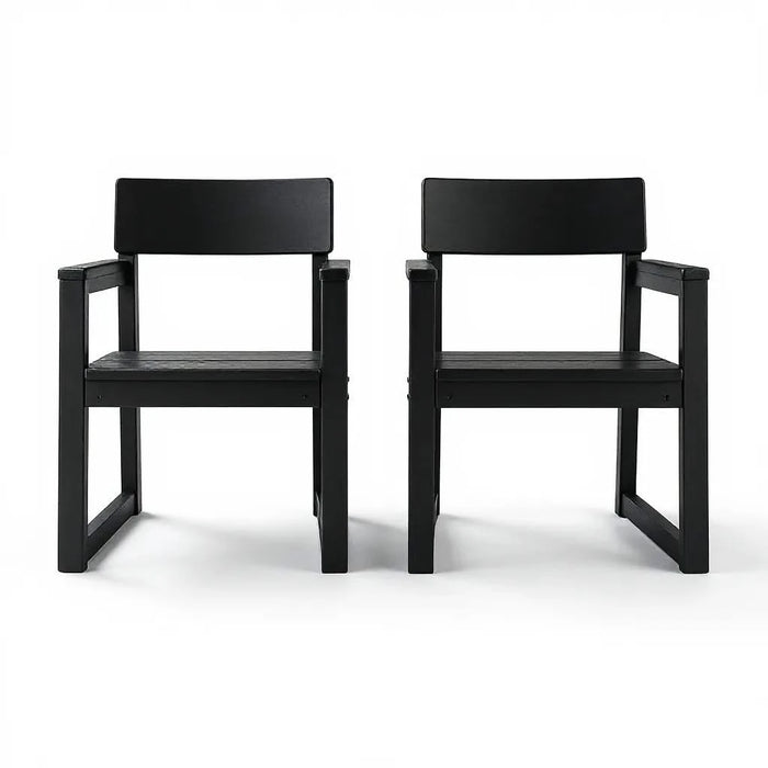 5-Piece HDPE Outdoor Dining Set for 4 – Weather-Resistant Patio Table with Umbrella Hole and 4 Armrest Chairs, Durable Garden Furniture for Backyard, Lawn, Deck, or Poolside (Black) Default -DTYStore