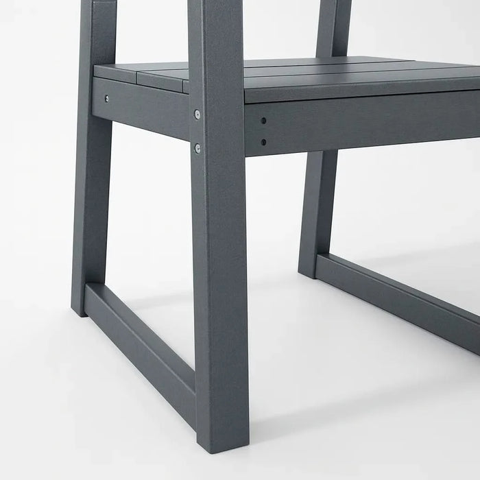 5-Piece HDPE Outdoor Dining Set for 4 – Weather-Resistant Patio Table with Umbrella Hole and 4 Armrest Chairs, Durable Garden Furniture for Backyard, Lawn, Deck, or Poolside (Grey) Default -DTYStore